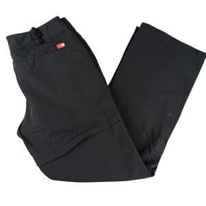 North Face Convertible Hiking Pants Women 12 Dark Gray Nylon Zip Shorts Outdoors